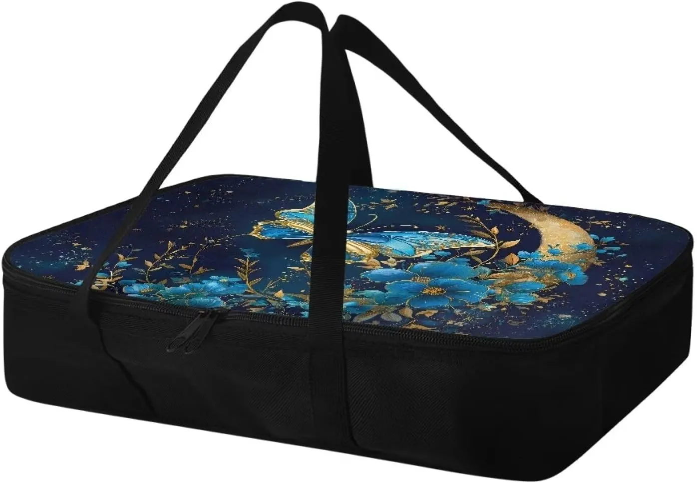 Blue Butterfly Portable Food Warmer for Travel Parties Insulated Casserole Carrier 9X13 Thermal Bags for Cold and Hot Food Reusable Lasagna Holder Lugger Tote