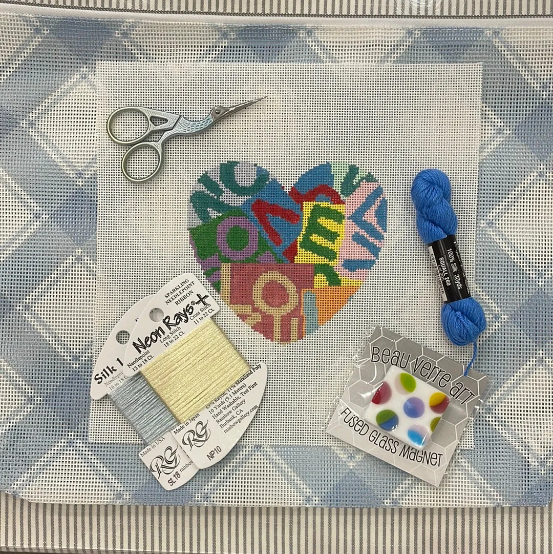 Blue Plaid Project Bag A-ISE PB bluebell