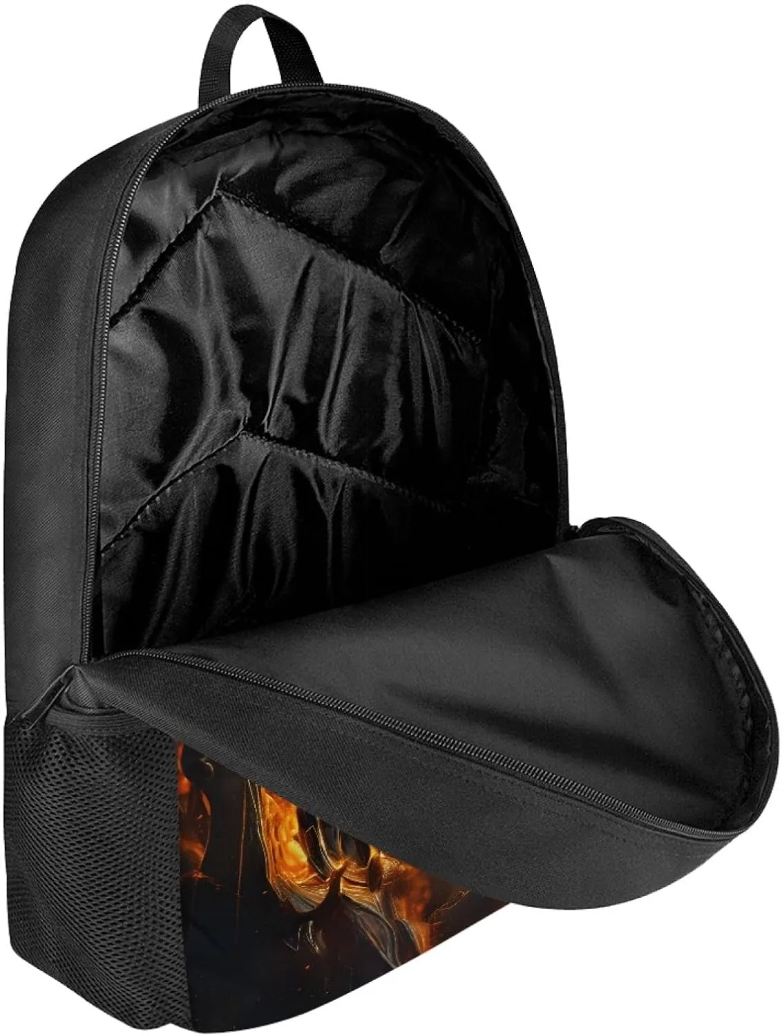 Boys Girls 3D Cool Fox Printed School Backpack Laptop Backpacks School Bag Daypack for Travel Casual,Fire Anger Wolf