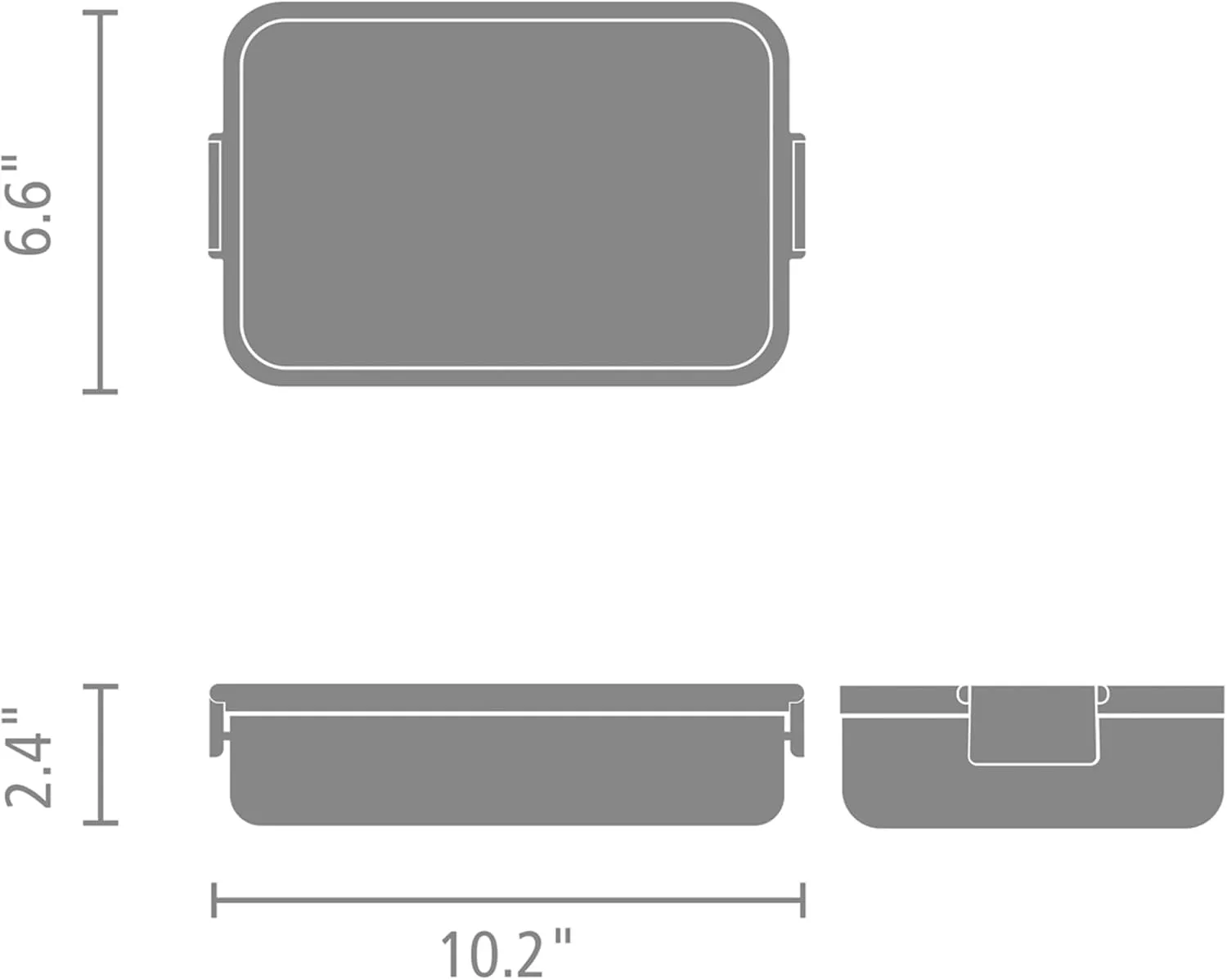 Brabantia Make & Take Bento Lunch Box (Dark Gray) 2 Compartments & Lidded Pot, Lift-Out Tray Divider, BPA-Free, Airtight Snap Locks, Microwave & Freezer Safe, Travel Meal Prep Container