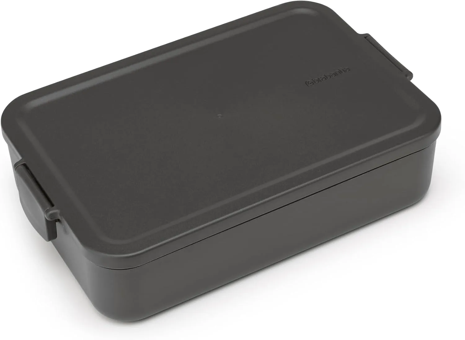 Brabantia Make & Take Bento Lunch Box (Dark Gray) 2 Compartments & Lidded Pot, Lift-Out Tray Divider, BPA-Free, Airtight Snap Locks, Microwave & Freezer Safe, Travel Meal Prep Container
