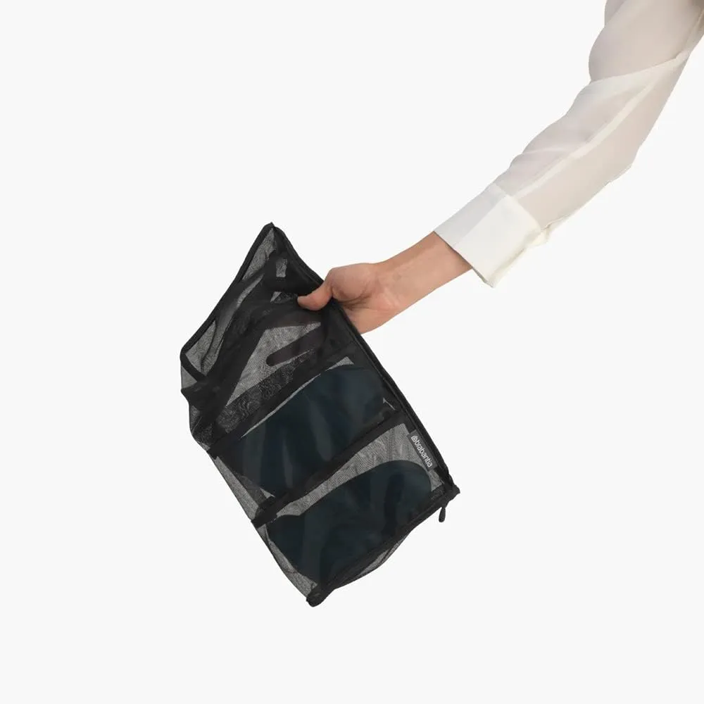 Brabantia Mesh Zip Up Laundry Socks/Accessories Bag (Black) for Washing Machine Delicates, Hosiery, Travel Bags
