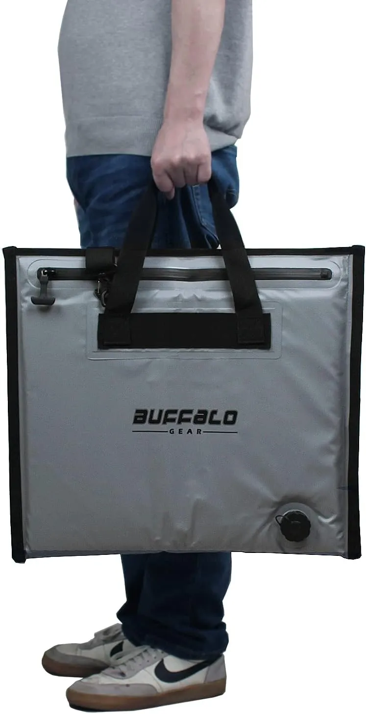 Buffalo Gear Insulated Cooler Bag - 20x18in Bait Cooler, Waterproof Fish Kill Bag
