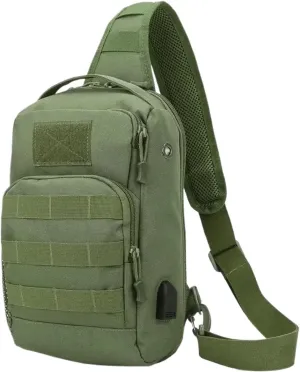 Business Backpack Men's Outdoor Multifunctional Single Shoulder Crossbody Bag Mountaineering Bag(Green)