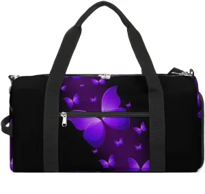 Butterfly Purple Black A Fitness Bag with Large Storage Space Is Suitable for Portable Outdoor Use