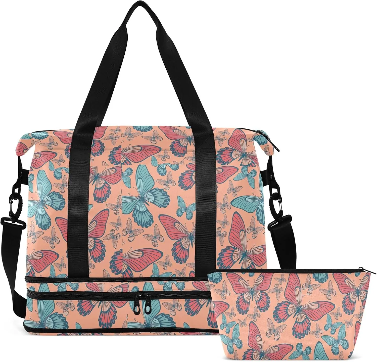 Butterfly Specimen Duffle Bag for Travel Waterproof Gym Bags Men, Carry on Garment Duffel Bag