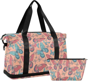 Butterfly Specimen Duffle Bag for Travel Waterproof Gym Bags Men, Carry on Garment Duffel Bag