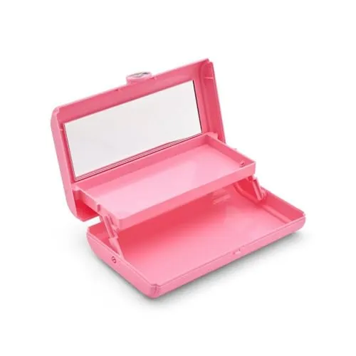 Caboodles Take It Tote, Pink, Makeup Travel Case with Large Built-In Mirror, Mint Auto-Open Tray, Snap-Tight Lid, Ideal for Quick Touch Ups On The Go