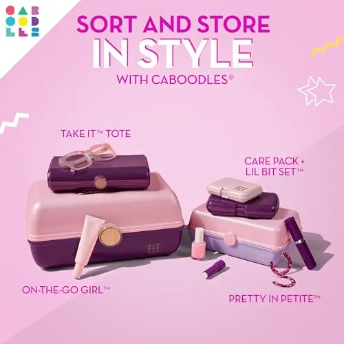 Caboodles Women's On-The-Go Girl, Funfetti Flitter Over Dusty Rose