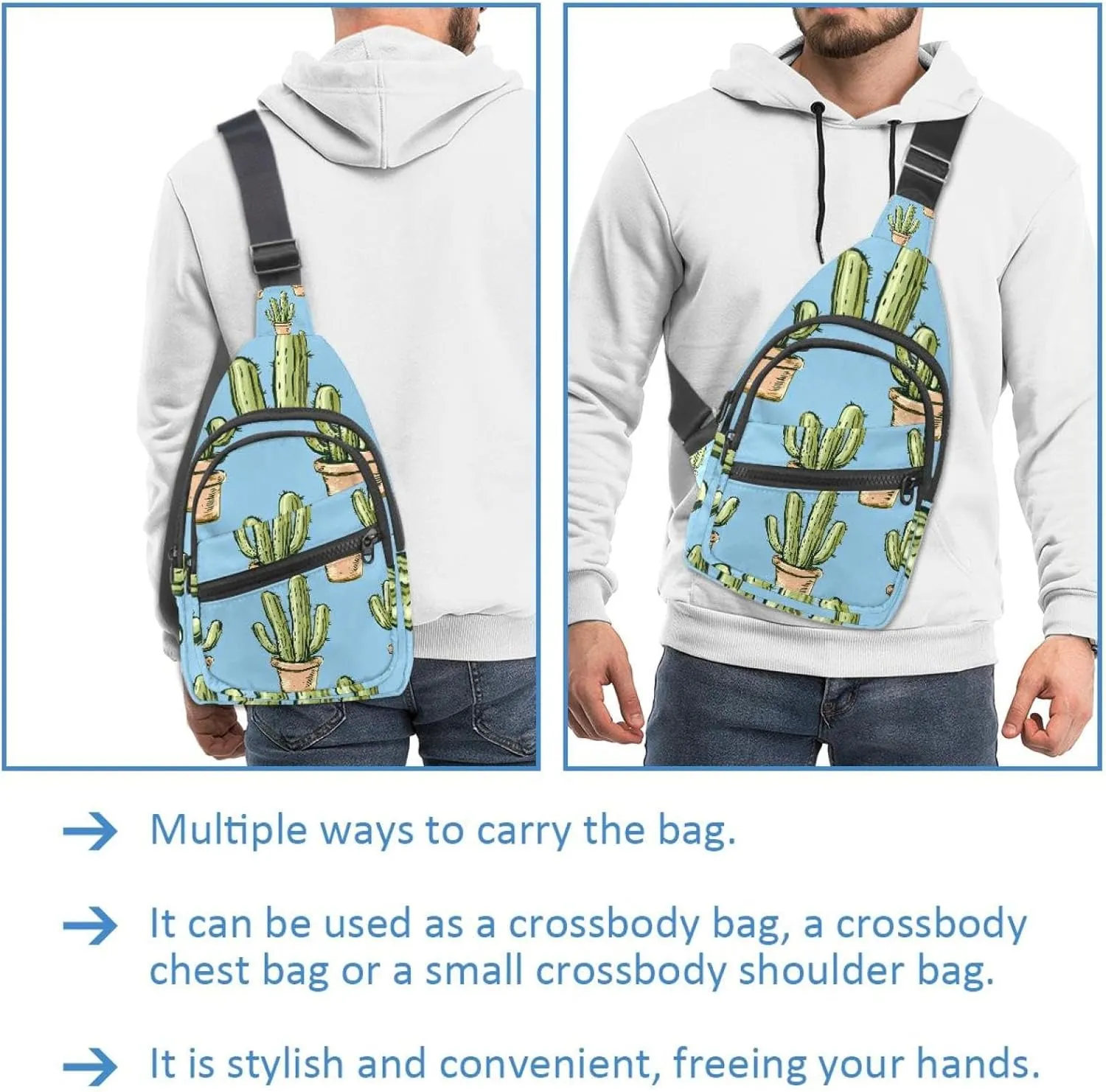 Cactus (7) Sling Bag for Women Men Crossbody Shoulder Tote Blet Bags Backpack Fanny Pack Travel Purse