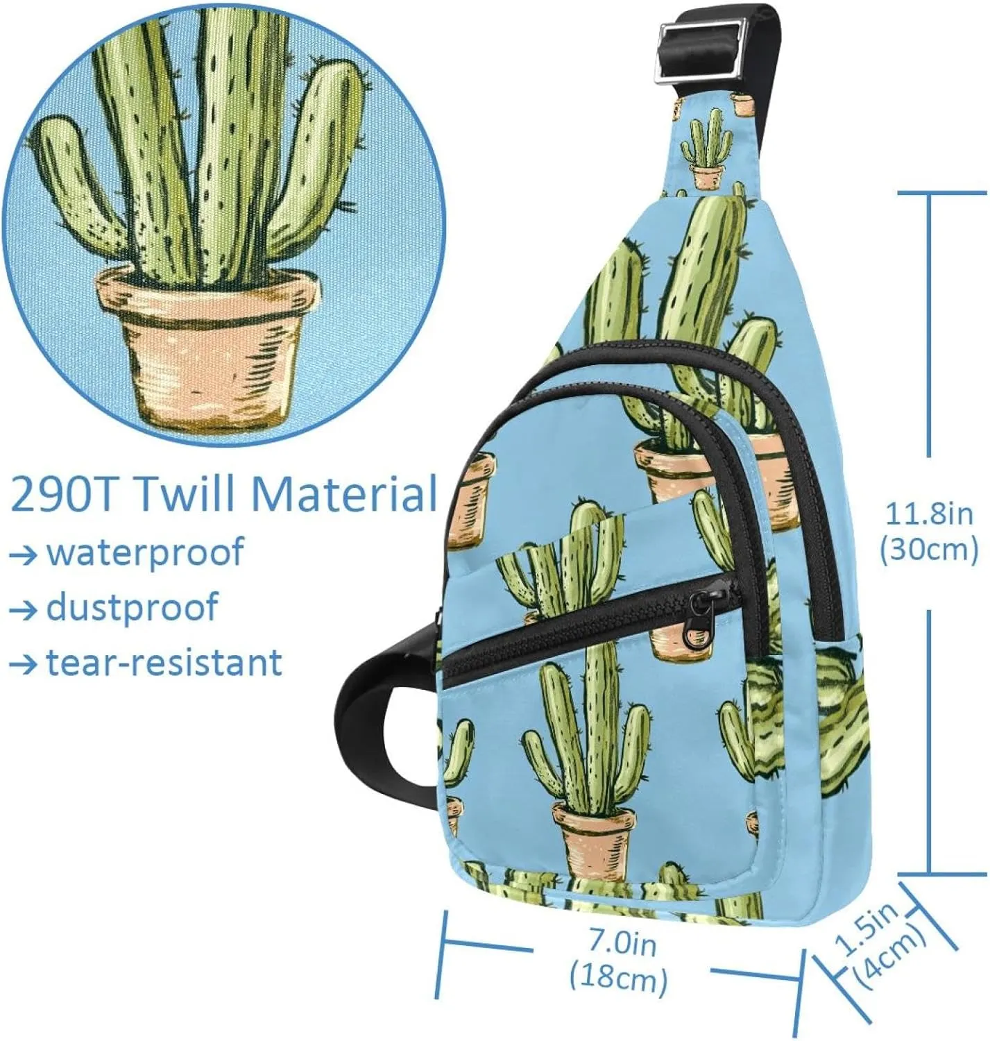 Cactus (7) Sling Bag for Women Men Crossbody Shoulder Tote Blet Bags Backpack Fanny Pack Travel Purse