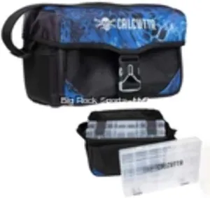 Calcutta Squall 3600 Express Tackle Bag | Prym1 Shoreline Camo | 3 3600 Double Latch Trays | Compact Size | Durable Fishing Tackle Bag | Adjustable Shoulder Strap | Storage Pockets