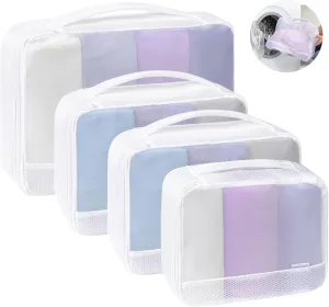 Cambond Dual-Use Mesh Packing Cubes Laundry Bag - See Through Packing Cubes for Travel, Lightweight Machine Washable Mesh Laundry Bags Wash Bags with Handle, Travel Bags Luggage Suitcase Organizer