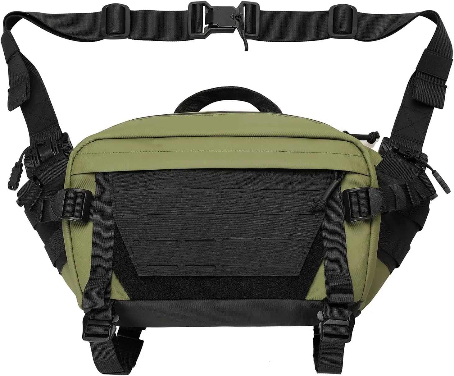 CamGo Tactical Shoulder Bag Molle Crossbody Messenger Bag Military Utility Hip Belt Bags for Outdoor Hiking Fishing Cycling Hunting (#01-Green)