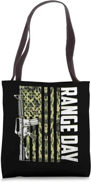 Camo American Flag Range Day Patriotic Gun Shooting Range Tote Bag