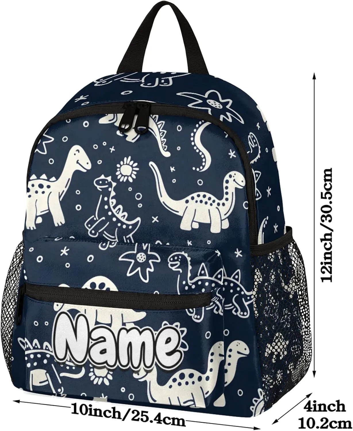 Camo Dinosaur Footprint Personalized Backpack Bag with Name Lightweight Custom Shoulder Bags Waterproof Casual Backpacks Travel Laptop Bag for Work Picnic 12in