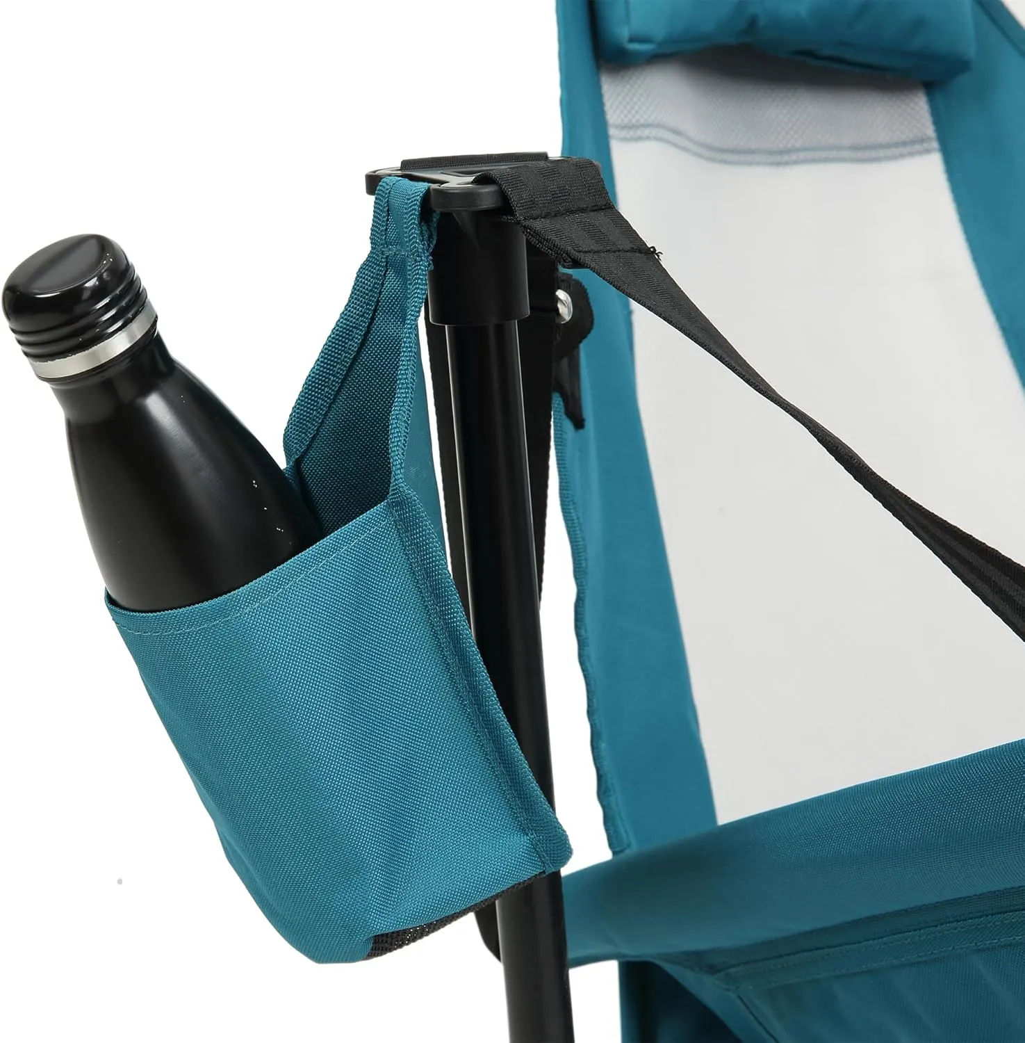 Camping Chair, Folding Portable Rocking Chair, Aluminum Alloy Adjustable Back Swinging Chair with Pillow Cup Holder, Recliner with Carry Bag for Outdoor Travel Lawn Backyard, Blue (2pcs)
