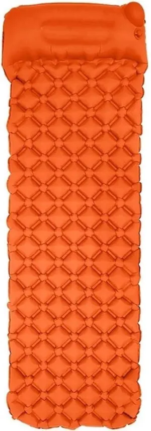Camping Mat Inflatable Mattress with Pillows Outdoor Sleeping Pad (Color : Orange, Size : 188x60cm)