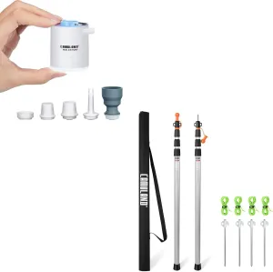 CAMULAND Mini Air Pump   Telescoping Tarp Poles Sleeping Pad Pump Portable Air Pump for Inflatable with 1300mAh Battery USB Rechargeable Camping Light 5 Nozzles for Air Mattres