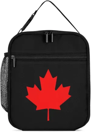 Canada Flag Lunch Bag for Men Women Small Reusable Leakproof Insulated Lunch Box Adjustable Handbag