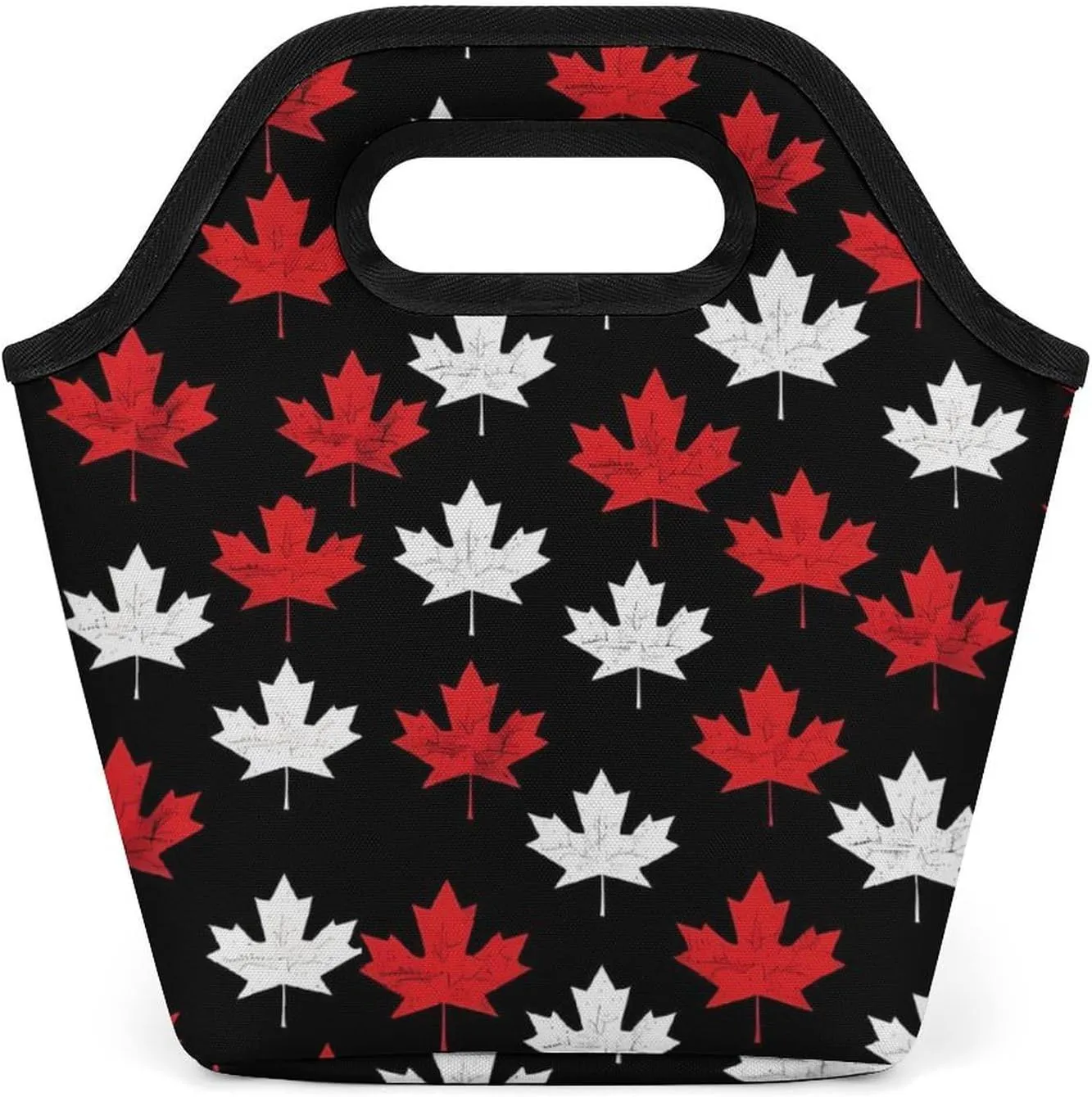 Canada Flag Maple Reusable Grocery Bags Portable Lightweight Waterproof Shopping Tote Bag