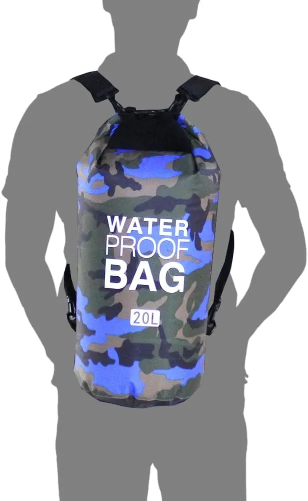 CANDeal Camouflage Waterproof Dry Bag,Lightweight Roll Top Dry Storage Backpack for Kayaking, Beach, Rafting, Boating, Hiking, Snowboarding, Swimming, Camping and Fishing