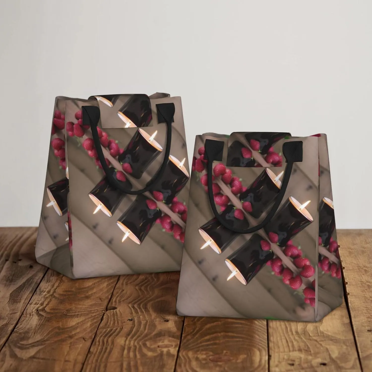 Candles And Roses Lunch Bag For Women Men Reusable Insulated Lunch Tote Bag For Work Office Travel Picnic Yoga