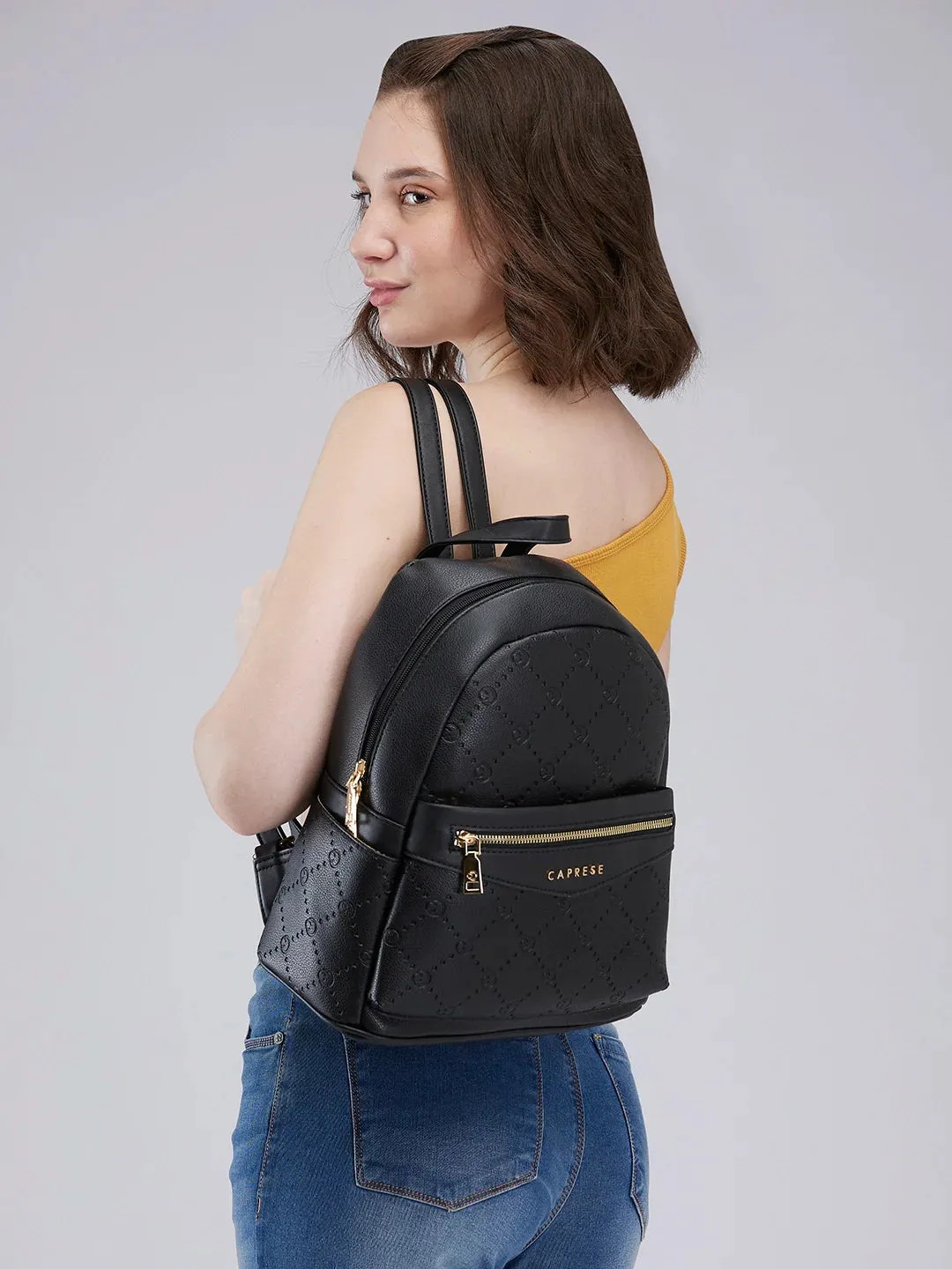Caprese Brianna Medium Black Backpack