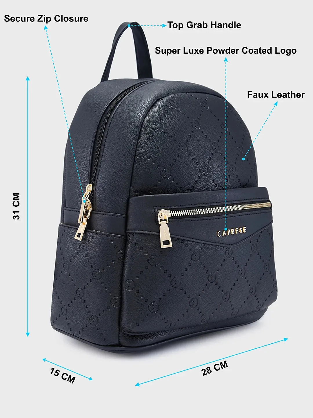 Caprese Brianna Medium Black Backpack