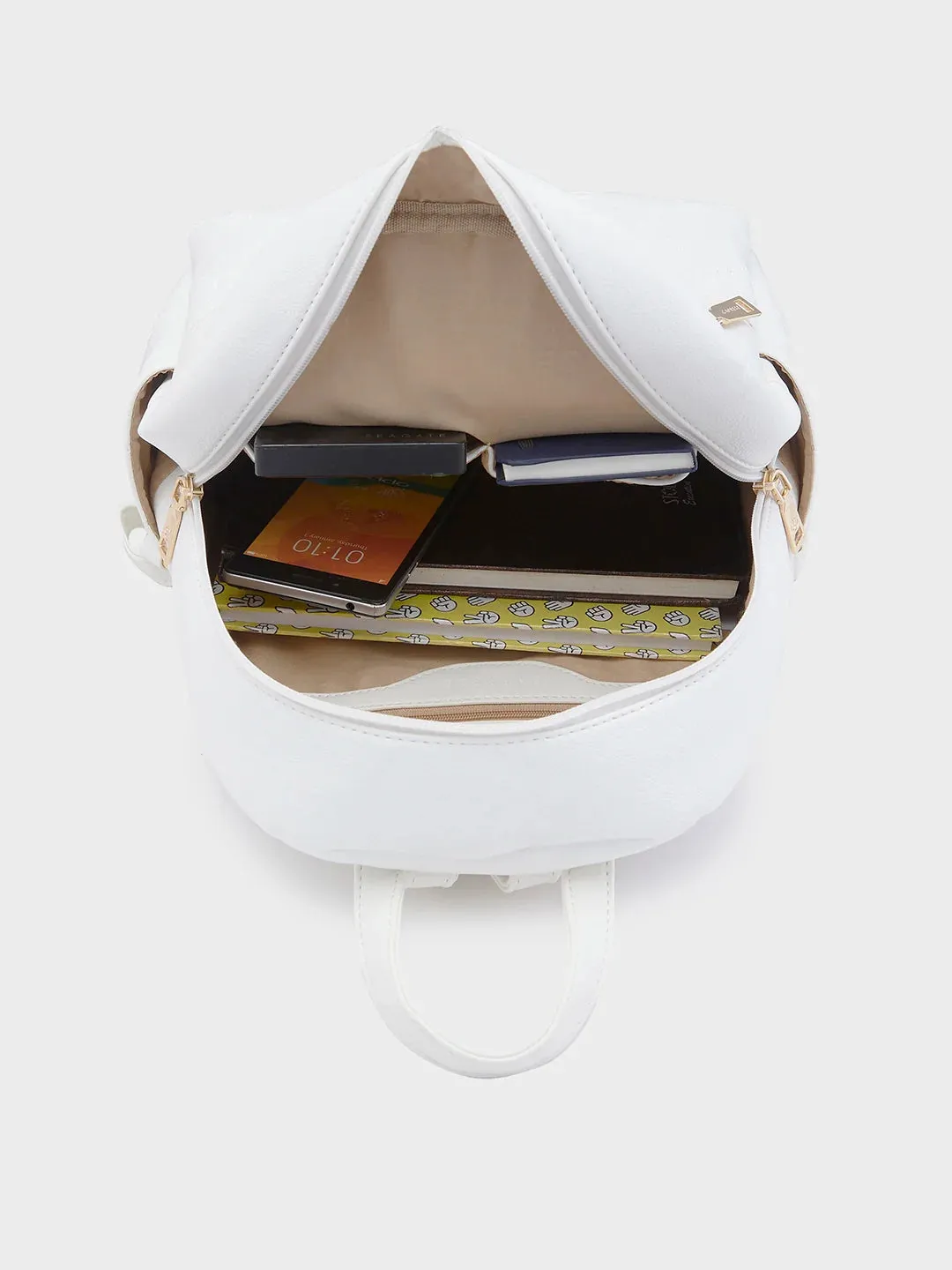 Caprese Brianna Medium White Backpack