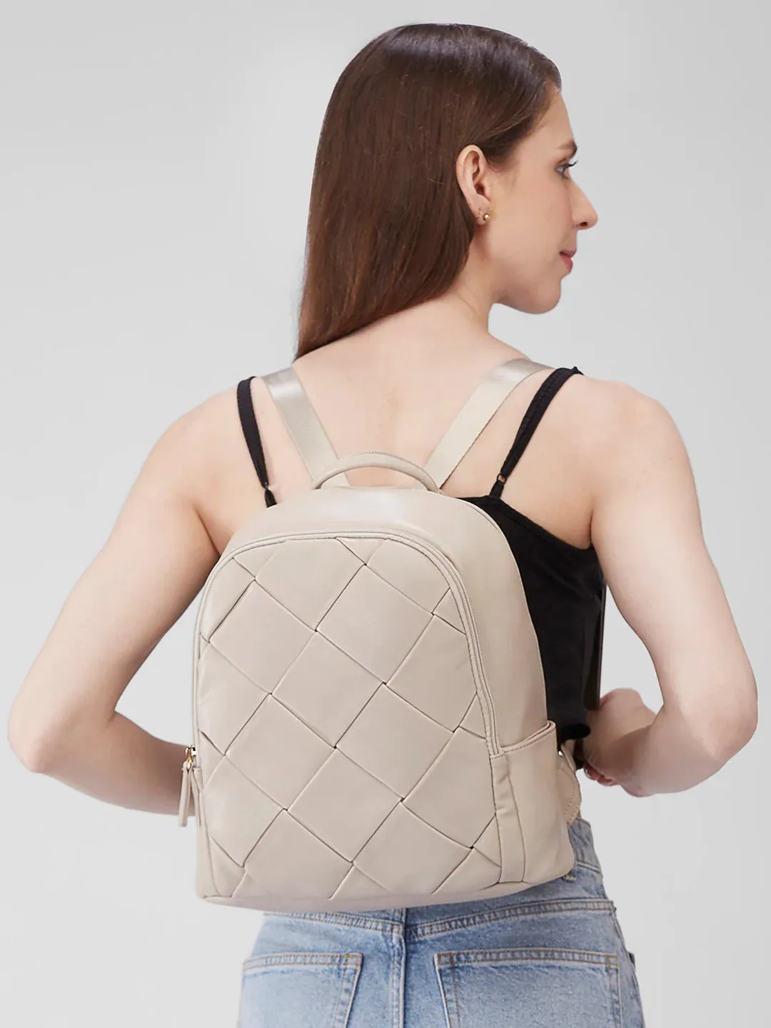 Caprese Merlin Medium Beige Backpack