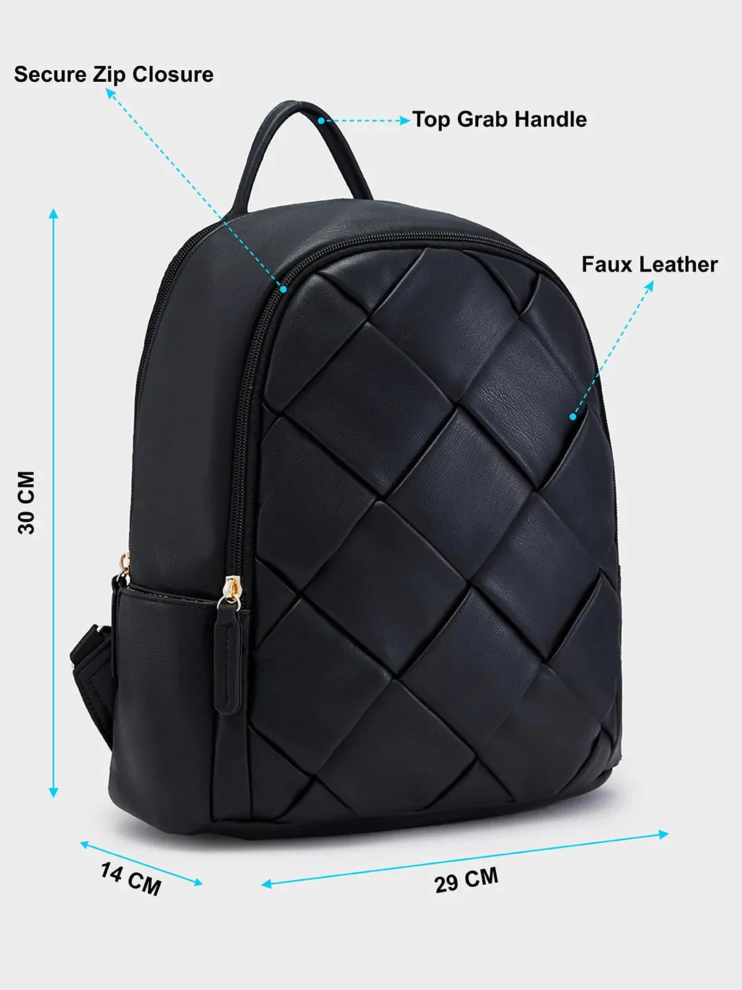 Caprese Merlin Medium Black Backpack