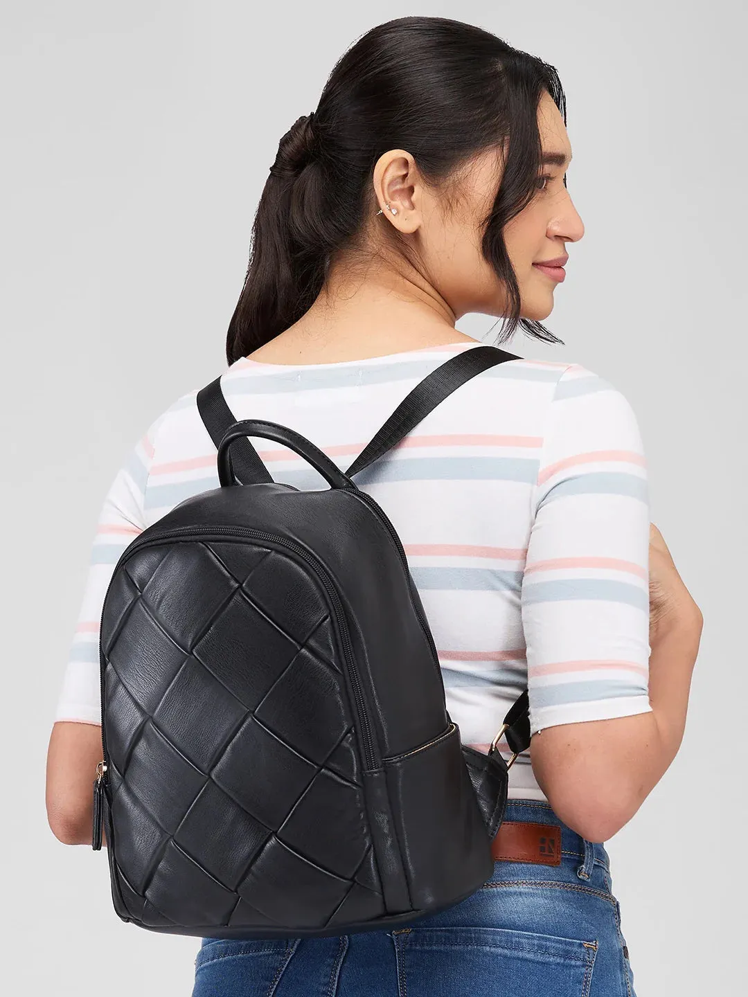 Caprese Merlin Medium Black Backpack