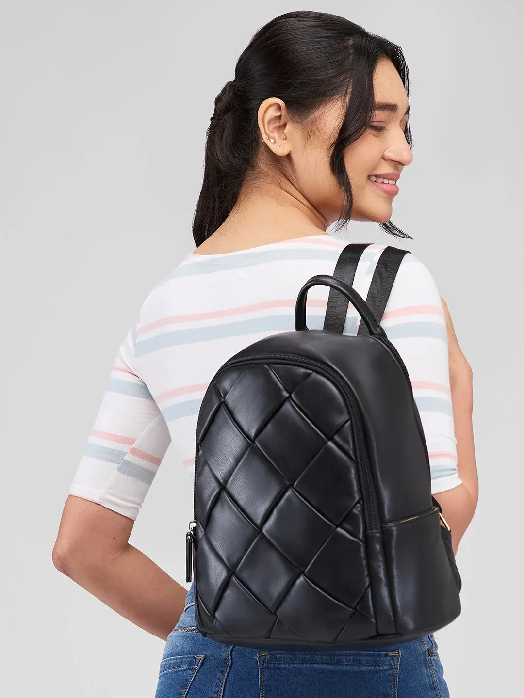 Caprese Merlin Medium Black Backpack