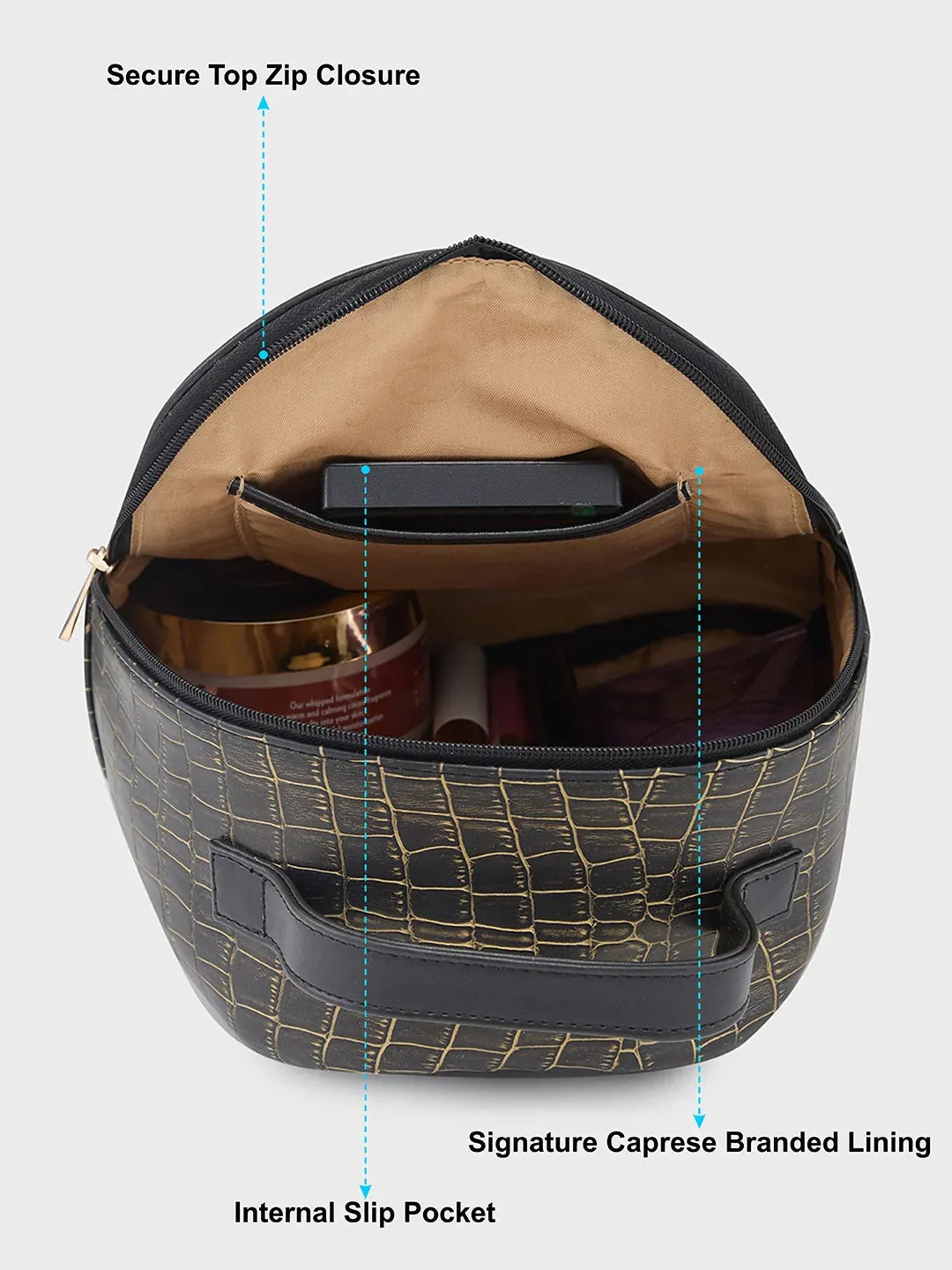 Caprese Mist Small Black Backpack