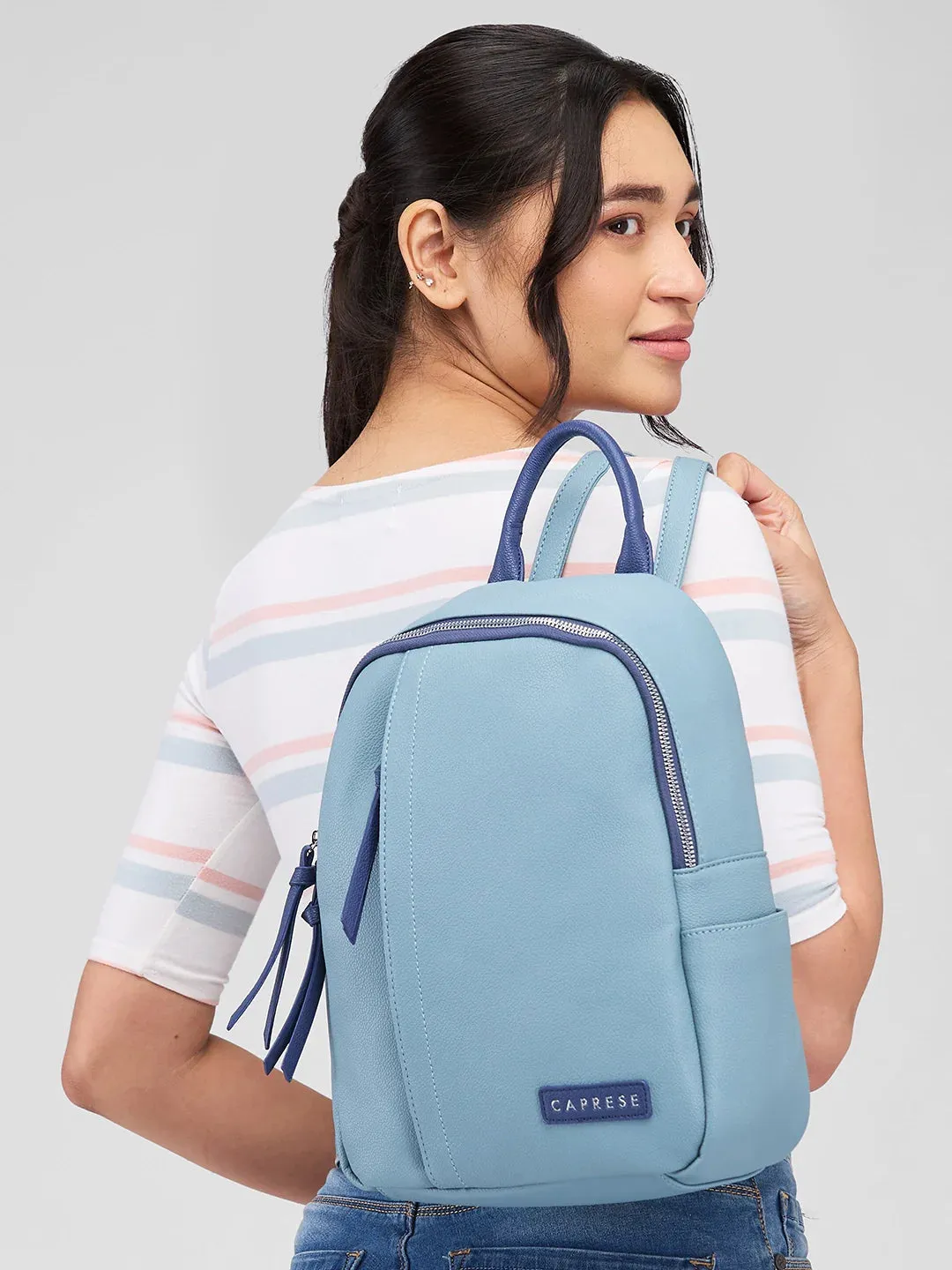 Caprese Tia Medium Powder Blue Backpack