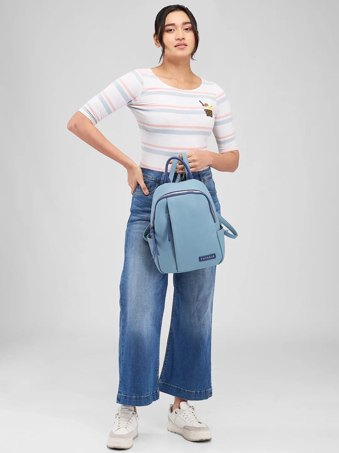 Caprese Tia Medium Powder Blue Backpack