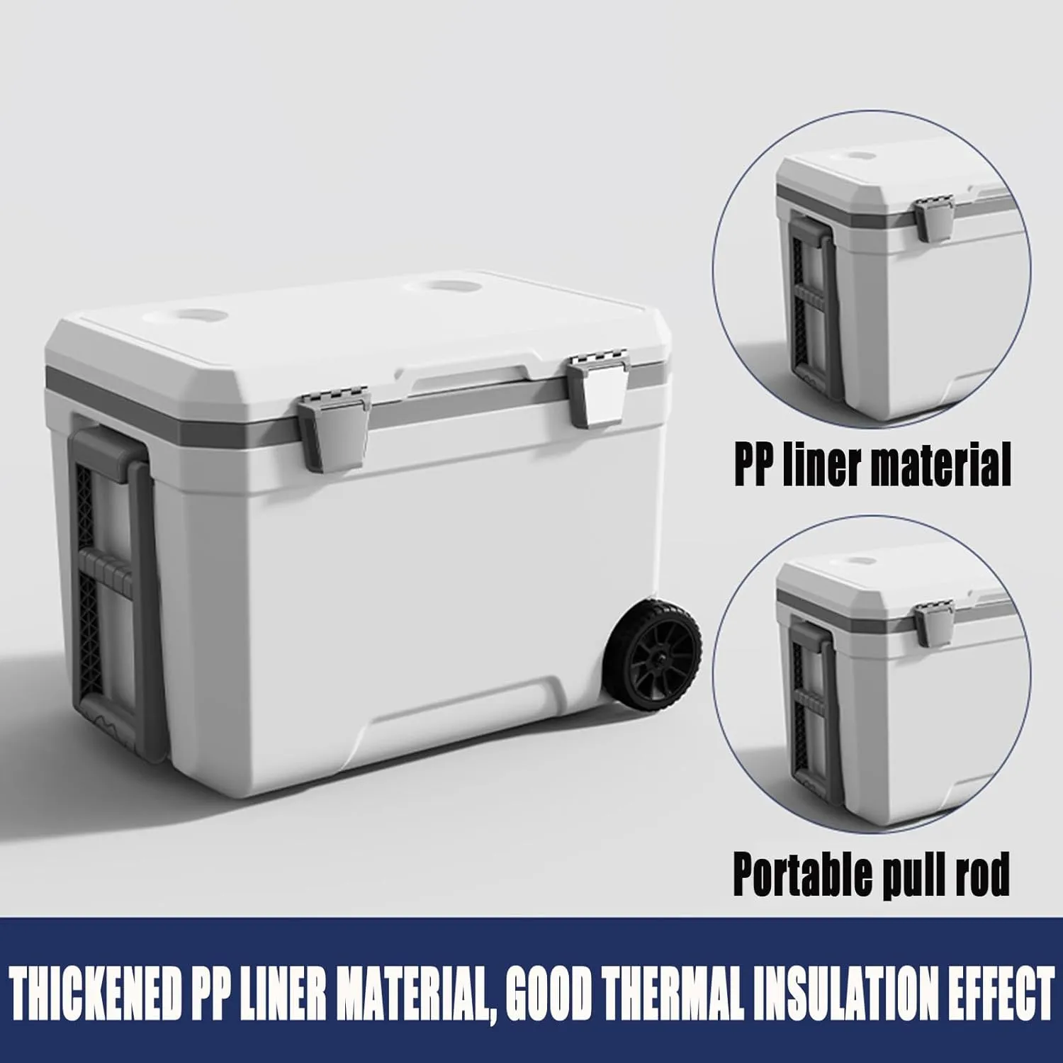 Car Camping Coolers for Peugeot 3008 4008, Waterproof Portable Cooler, Leak Proof Picnic Insulated Bag, Ultra-Light Premium Ice Chest Box,A-Green-70L