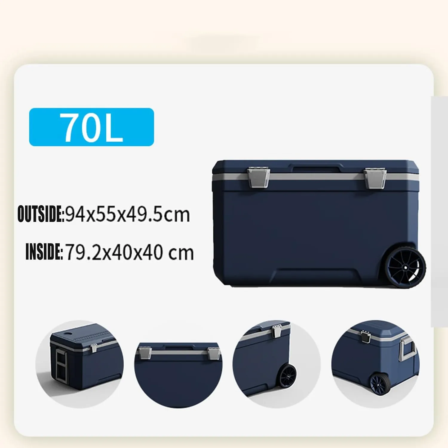 Car Camping Coolers for Renault Captur/Clio/Espace/Kadjar/Kangoo/Master, Waterproof Portable Cooler, Leak Proof Picnic Insulated Bag, Ultra-Light Premium Ice Chest Box,C-Blue-120L