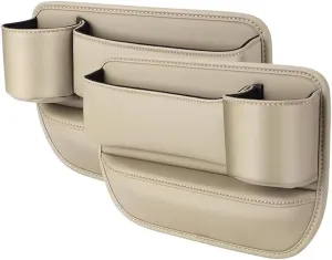 Car Seat Gap Filler Organizer for Lexus LX III 2007-2021, Car Gap Filler Car Seat Storage Box Seat Gap Storage Box Car Accessories,Beige