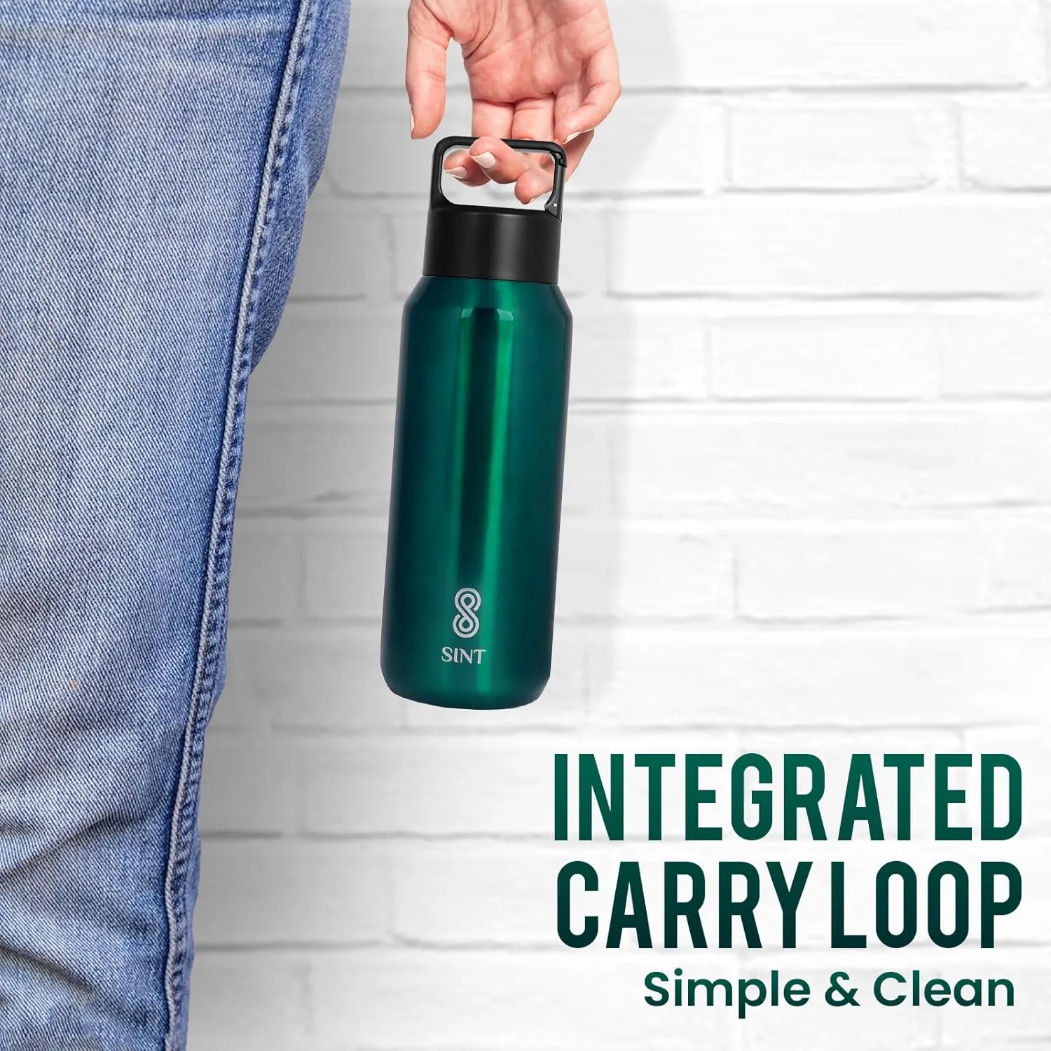 Carbonated Sports Water Bottle - 20 Oz, Leak Proof - Stainless Steel, Gym & Sports Bottles for Men & Women, Double Walled & Vacuum Insulated With Dishwasher Safe, Pack of 1 (Green)