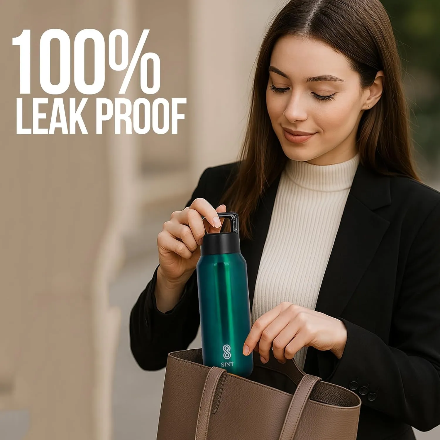 Carbonated Sports Water Bottle - 20 Oz, Leak Proof - Stainless Steel, Gym & Sports Bottles for Men & Women, Double Walled & Vacuum Insulated With Dishwasher Safe, Pack of 1 (Green)