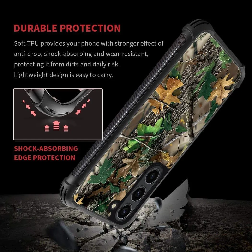 CARLOCA Compatible with Samsung Galaxy S23 Plus Case,Forest Camping Camo Autumn Samsung Galaxy S23 Plus Cases for Girls Women,Fashion Graphic Design Shockproof Anti-Scratch Drop Protection Case