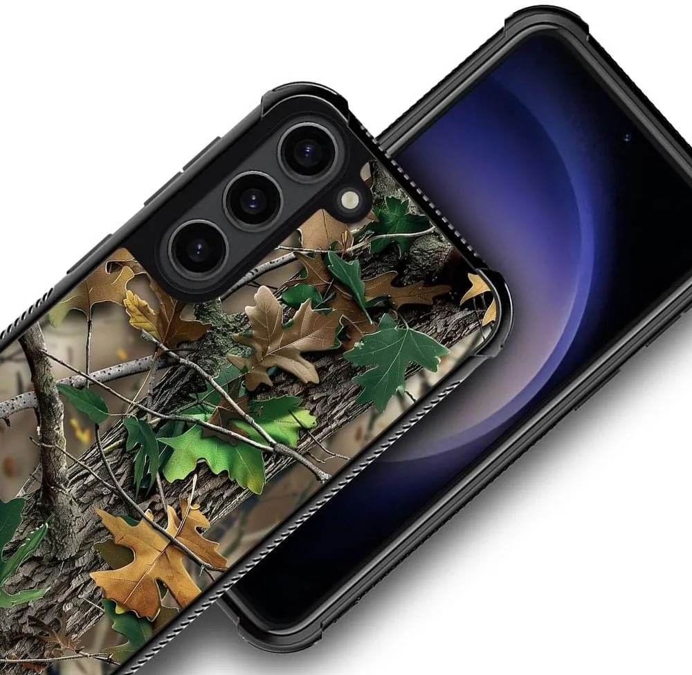 CARLOCA Compatible with Samsung Galaxy S23 Plus Case,Forest Camping Camo Autumn Samsung Galaxy S23 Plus Cases for Girls Women,Fashion Graphic Design Shockproof Anti-Scratch Drop Protection Case