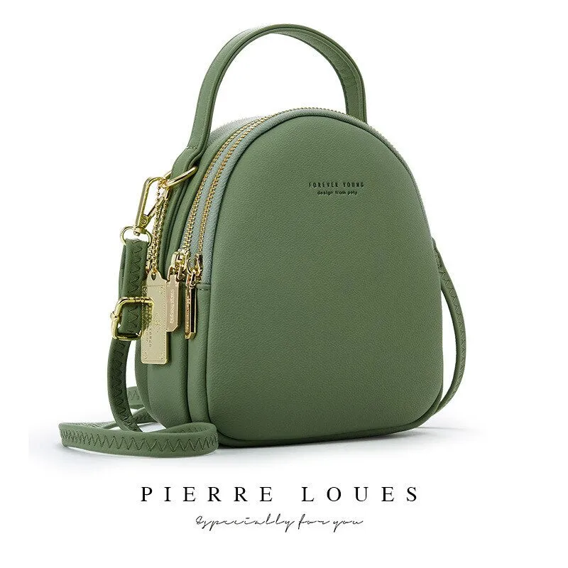 Casual Leather Shoulder Mochila Mini Backpack