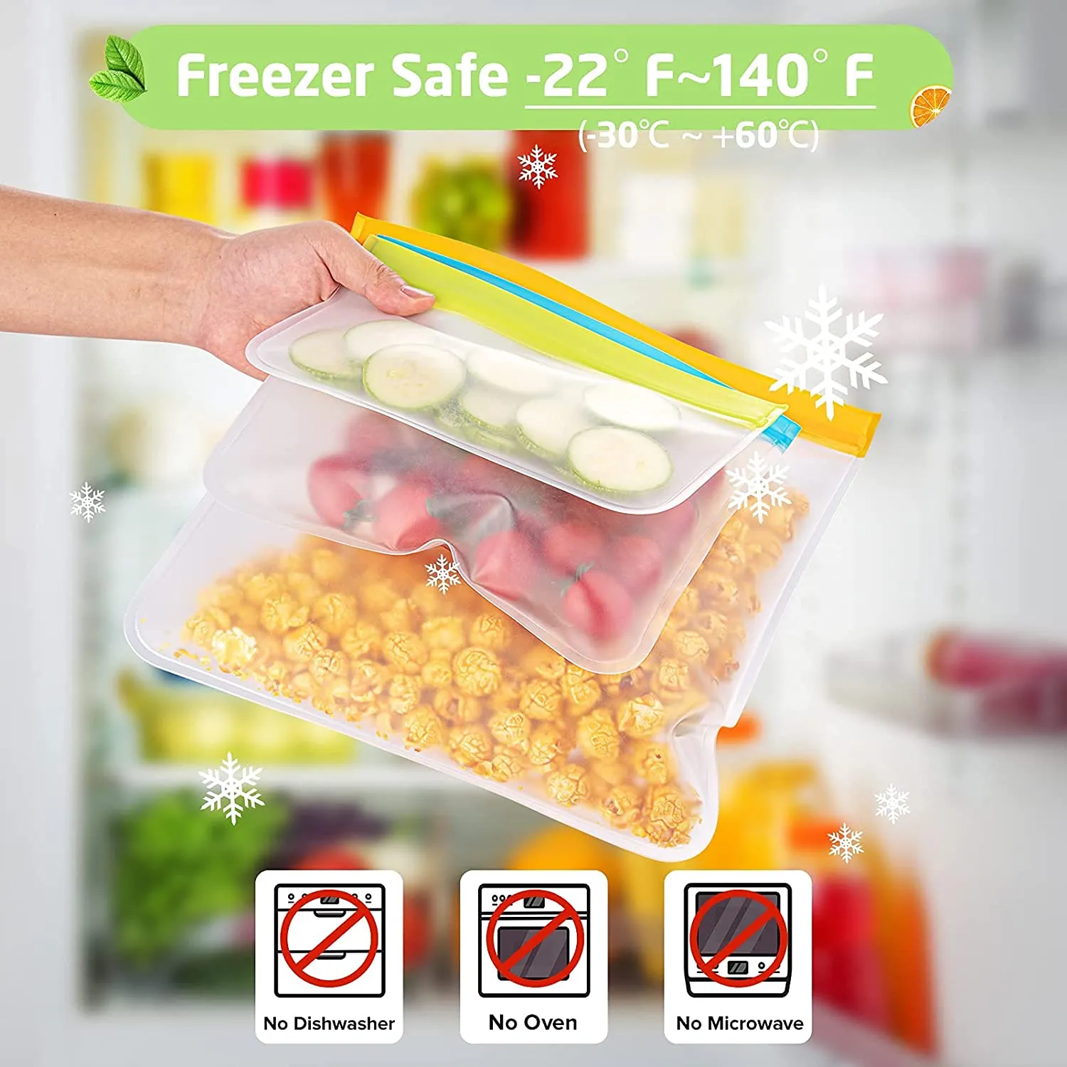 Ceephouge 18 Pack Reusable Food Storage Bags, 4 Freezer Bags Gallon Size, 6 Reusable Sandwich Bags, 8 Reusable Snack Bags with Drying Rack, BPA Free Leakproof Silicone and Plastic Lunch Bag