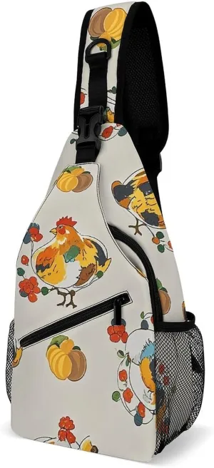Chicken Pattern Sling Bag Crossbody Bags Cross Body Bag Fanny Packs Chest Bags Sling Purses for Travel