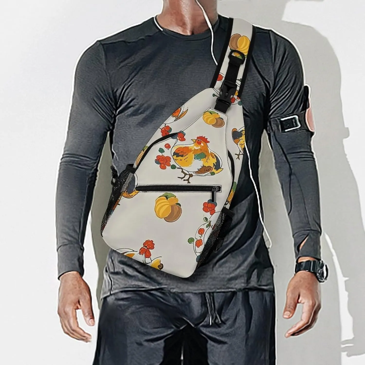 Chicken Pattern Sling Bag Crossbody Bags Cross Body Bag Fanny Packs Chest Bags Sling Purses for Travel