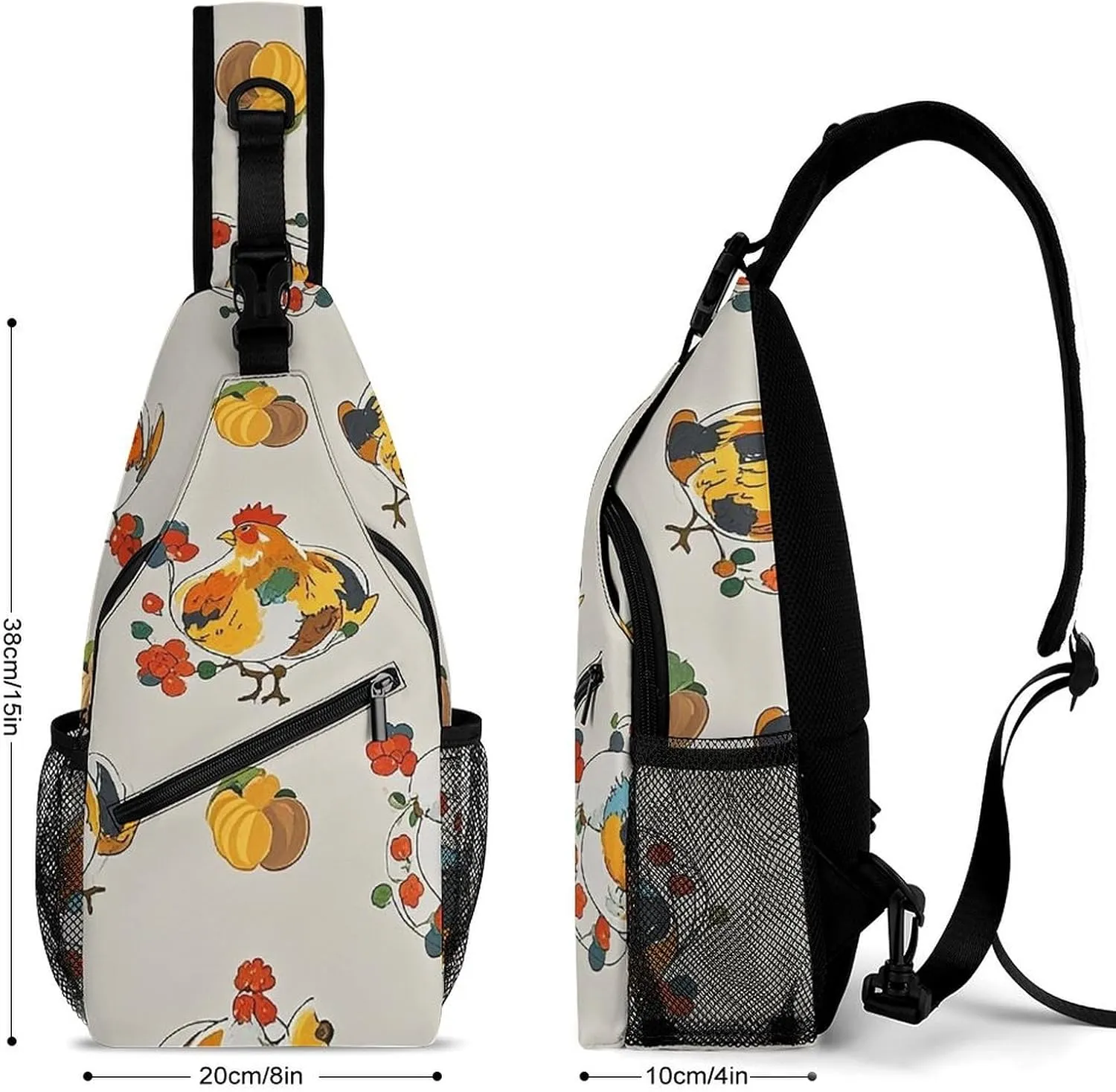Chicken Pattern Sling Bag Crossbody Bags Cross Body Bag Fanny Packs Chest Bags Sling Purses for Travel