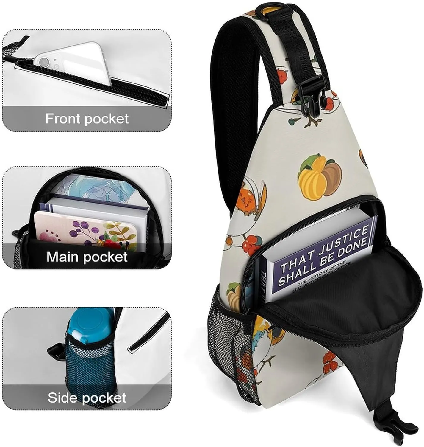 Chicken Pattern Sling Bag Crossbody Bags Cross Body Bag Fanny Packs Chest Bags Sling Purses for Travel